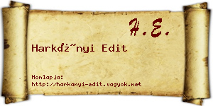 Harkányi Edit névjegykártya